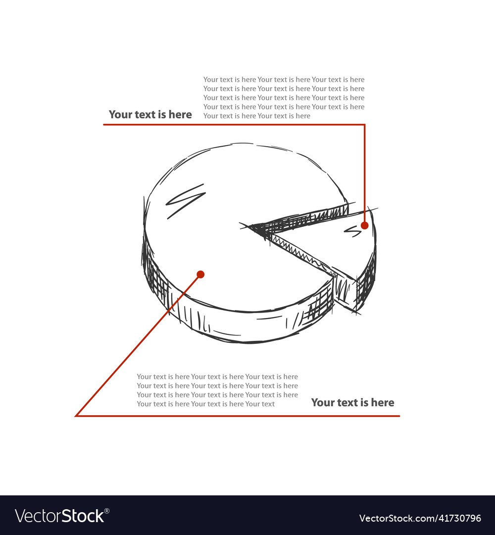 3d pie chart hand drawn Royalty Free Vector Image