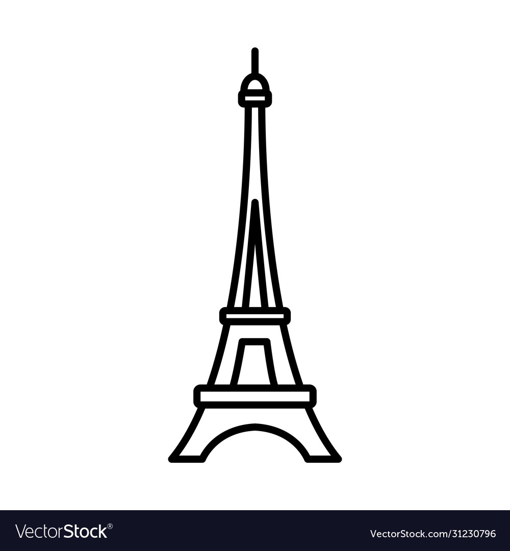 Bastille day concept eiffel tower icon line Vector Image