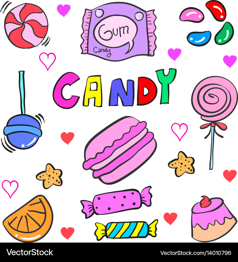 Candy object doodle Royalty Free Vector Image - VectorStock