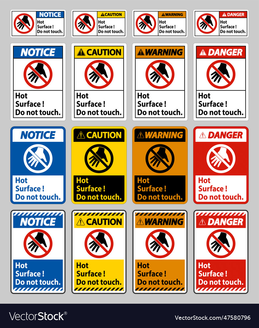Hot surface do not touch on white background Vector Image