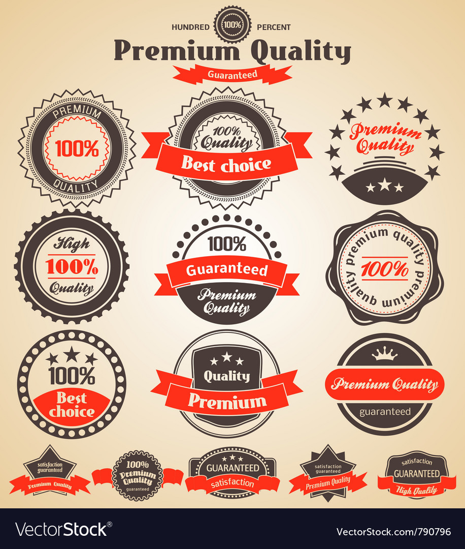 Premium quality labels Royalty Free Vector Image