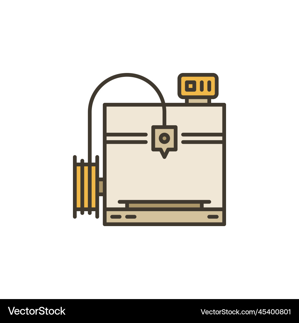 3d printer additive manufacturing concept colored Vector Image