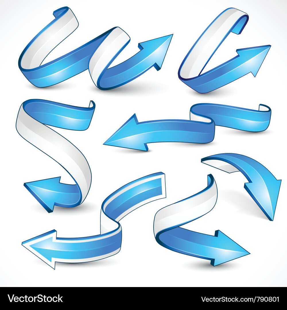 Blue arrows Royalty Free Vector Image - VectorStock