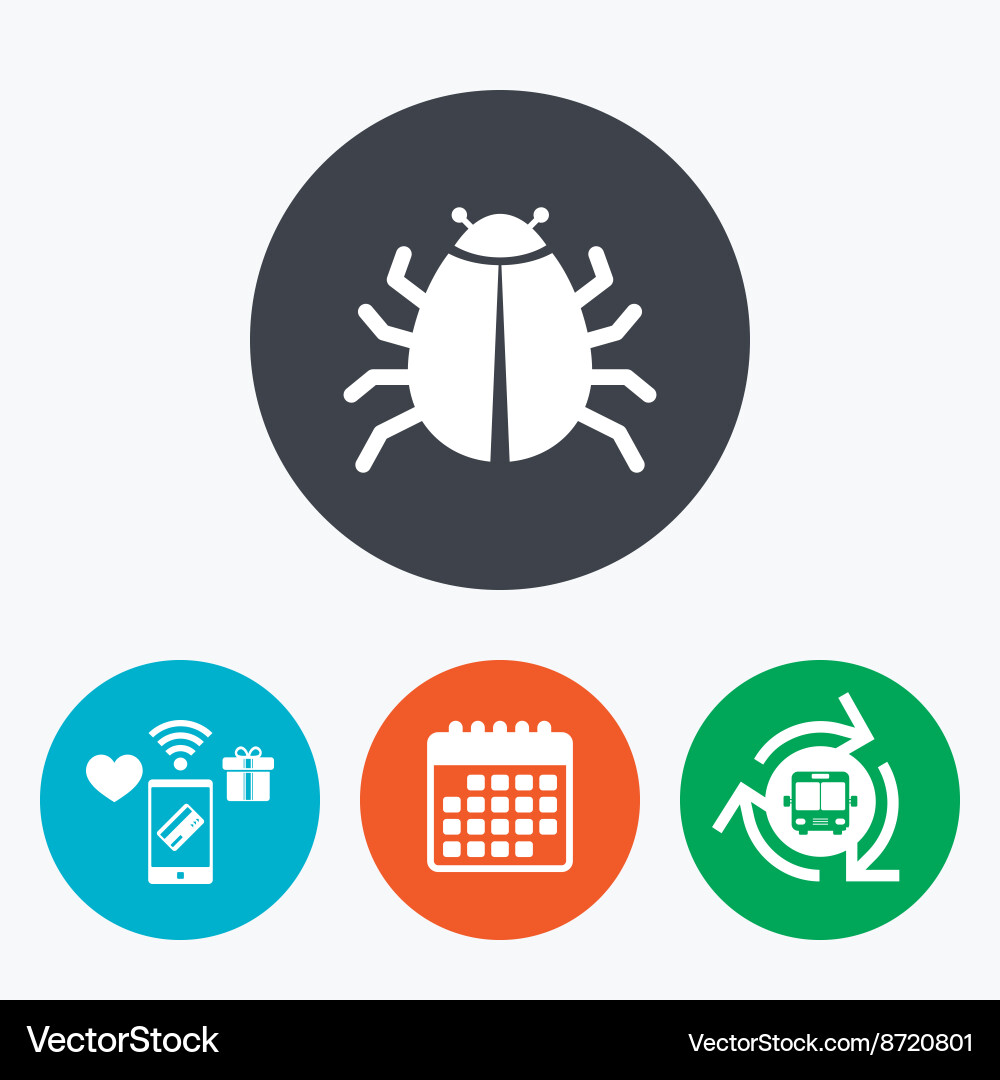 Bug sign icon virus symbol software error Vector Image