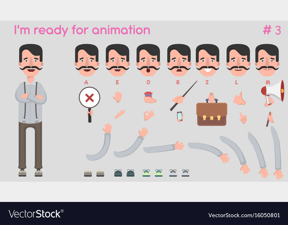 Businessman character for creating scenes Vector Image