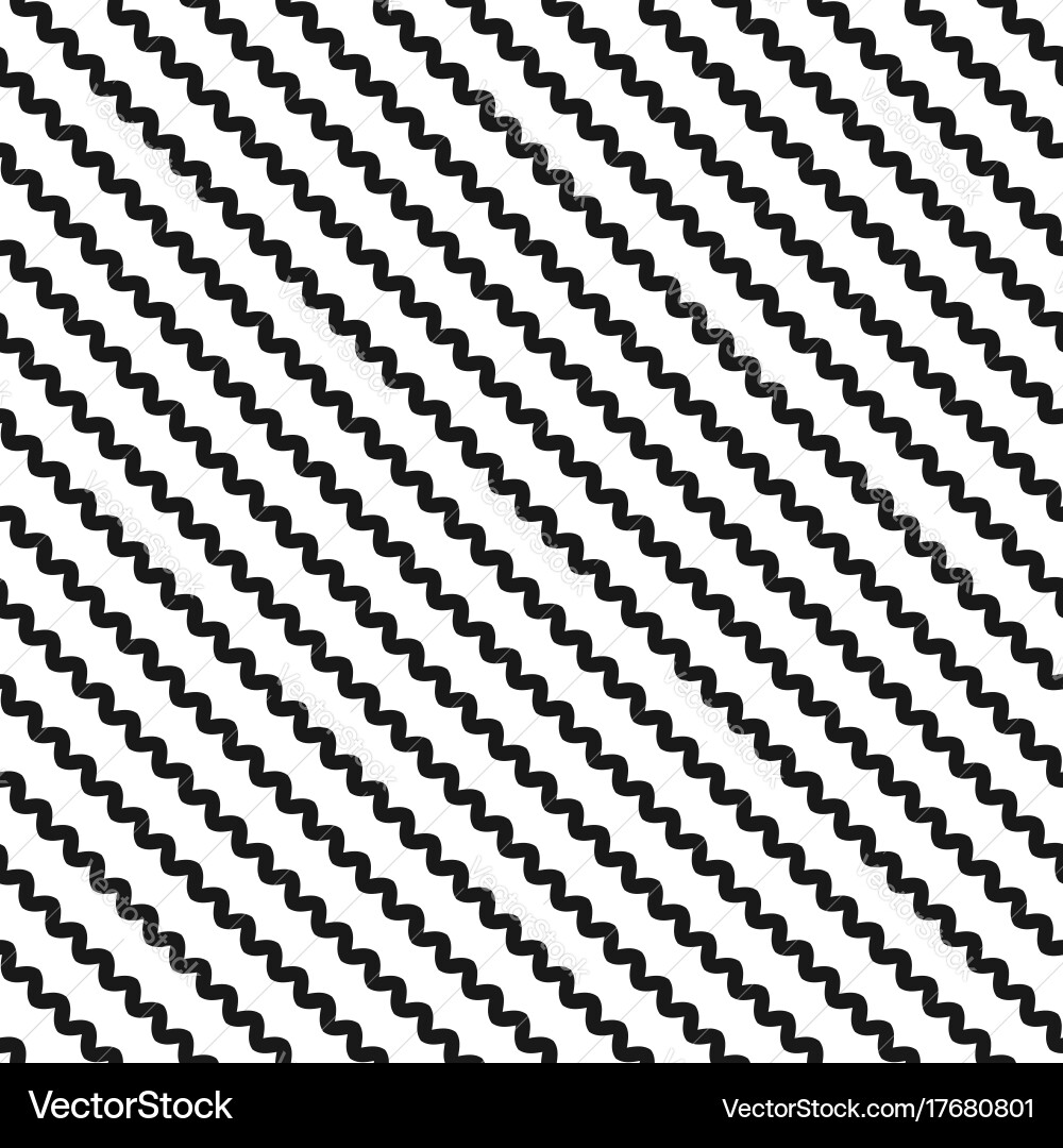 Diagonal wavy lines seamless pattern stripes Vector Image