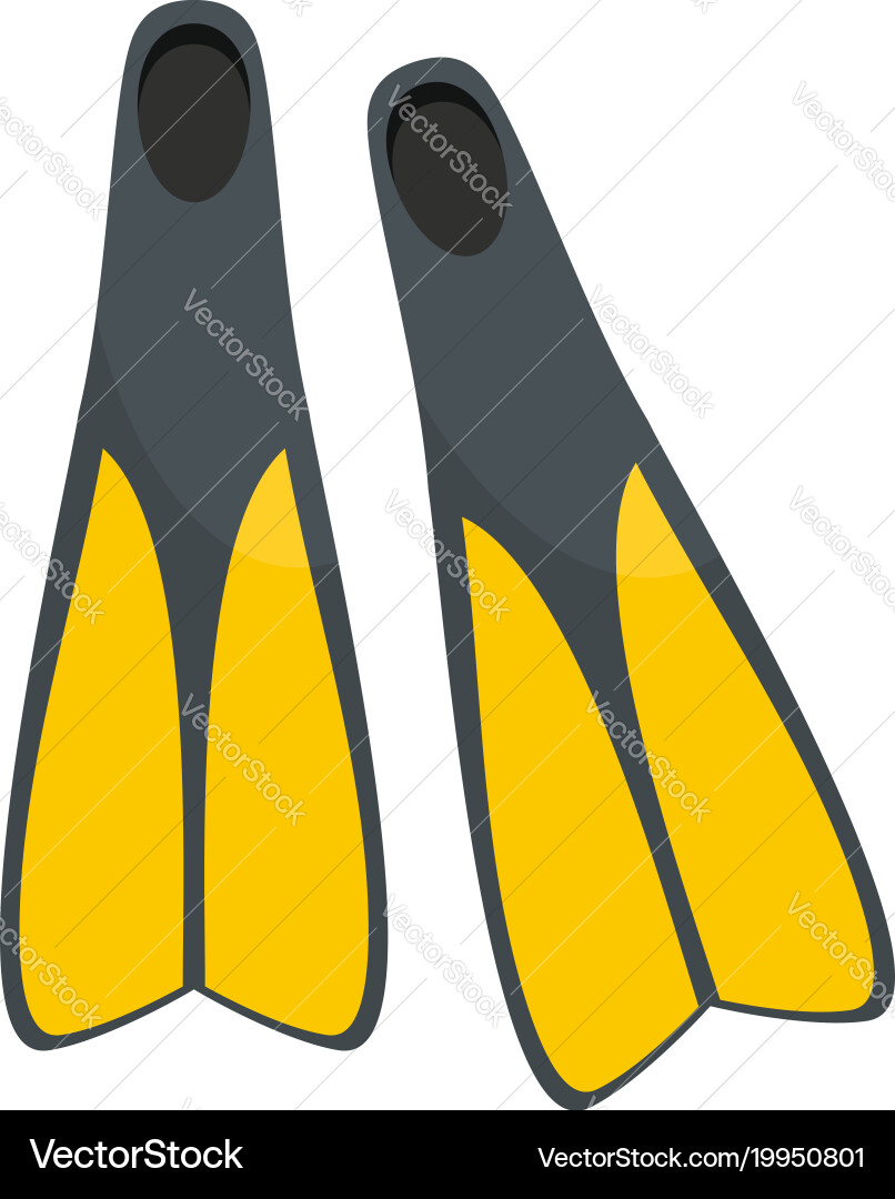 Flippers icon flat style Royalty Free Vector Image
