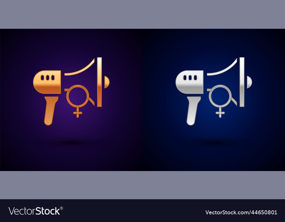 Gold And Silver Female Movement Feminist Activist Vector Image