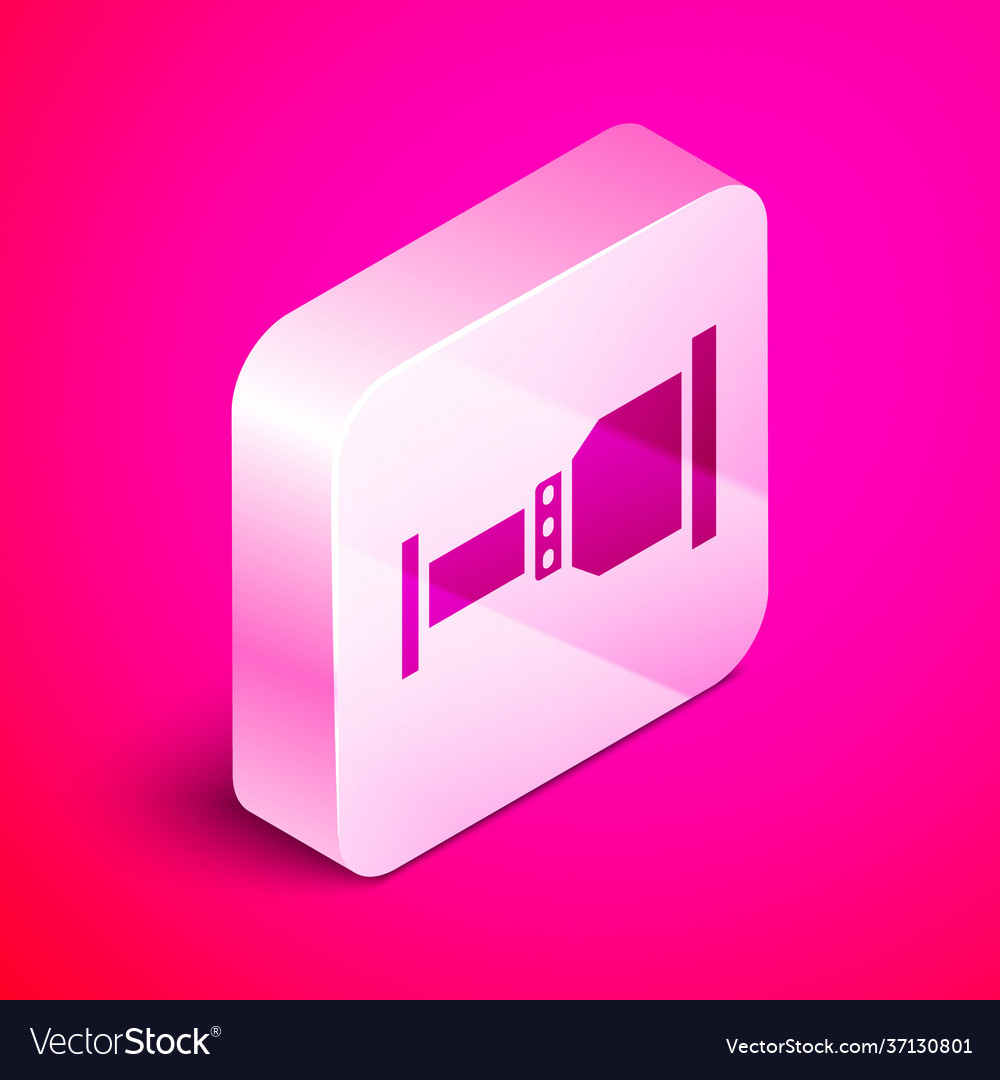 Isometric pipe adapter icon isolated on pink Vector Image