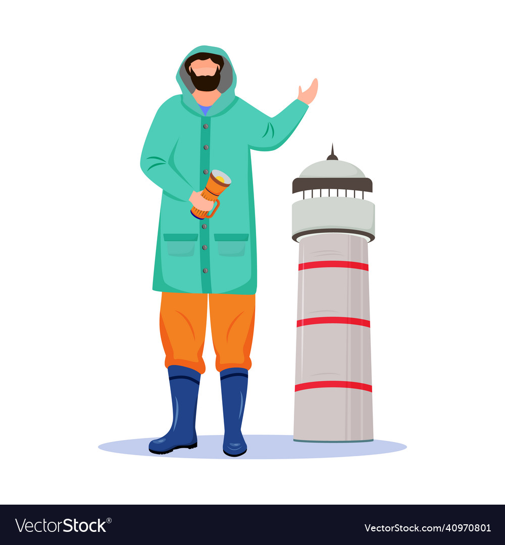 Lighthouse keeper flat maritime occupation Vector Image