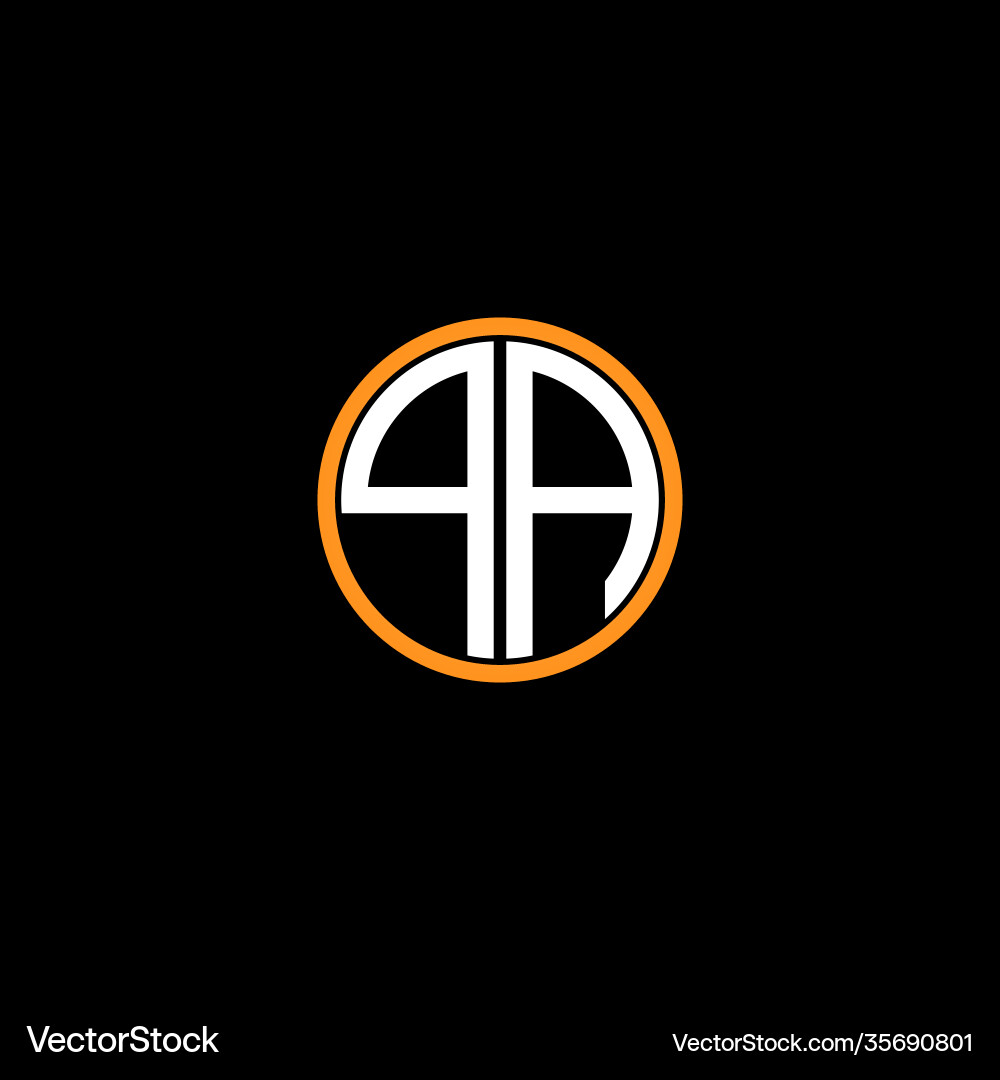 Q a letter logo creative design on black color Vector Image