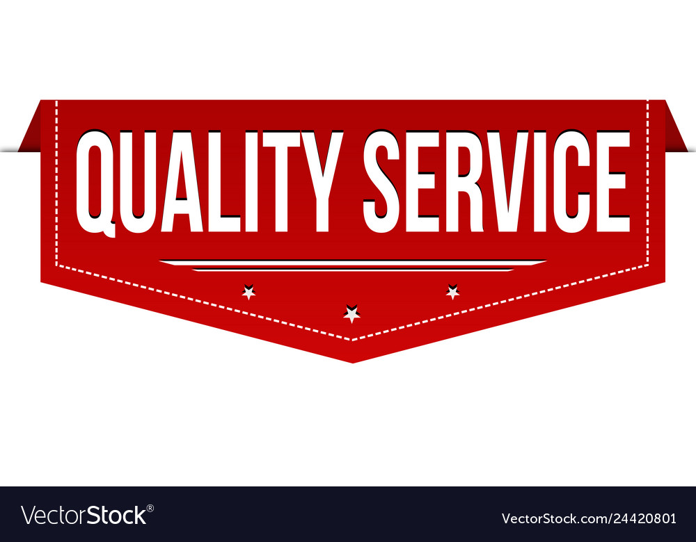 Quality service banner design Royalty Free Vector Image