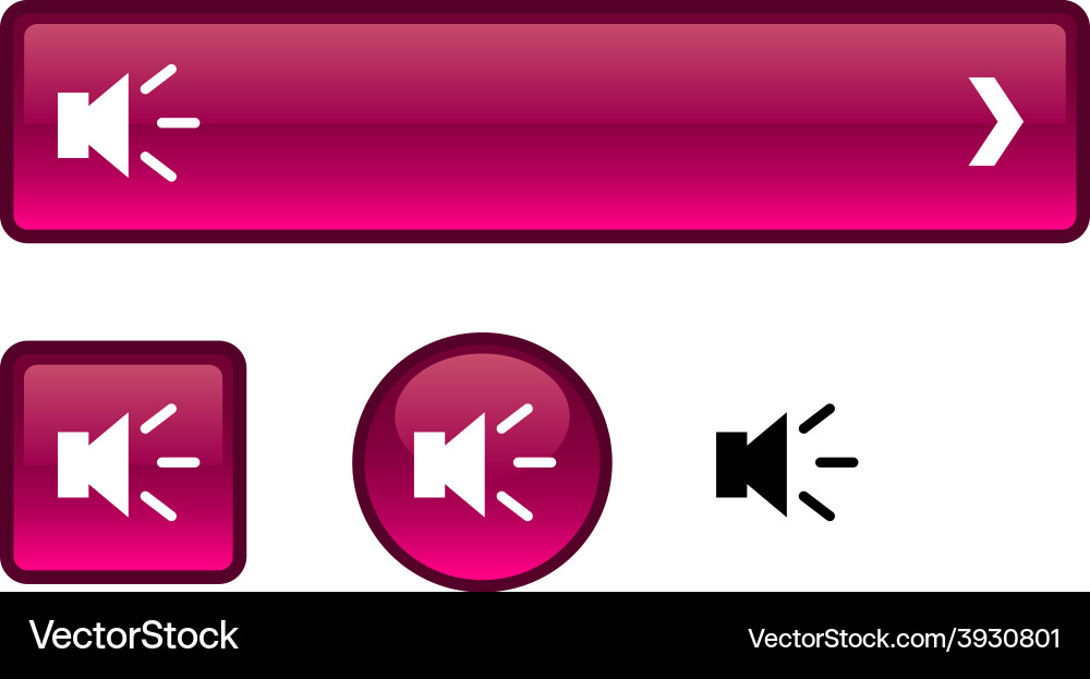 Sound button set Royalty Free Vector Image - VectorStock