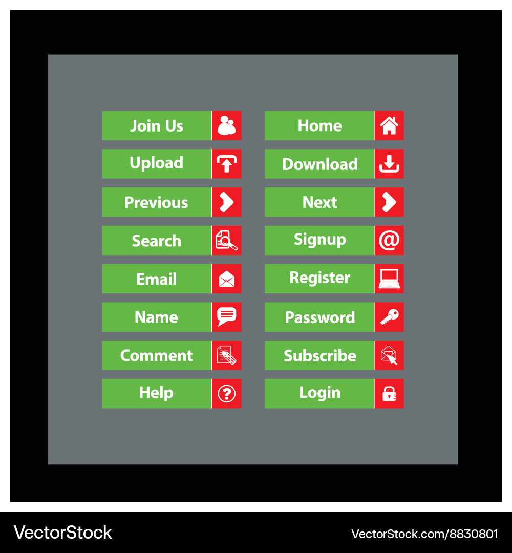 Web button set Royalty Free Vector Image - VectorStock