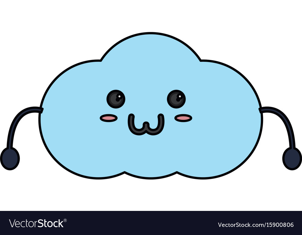 Cute cloud kawaii cartoon Royalty Free Vector Image