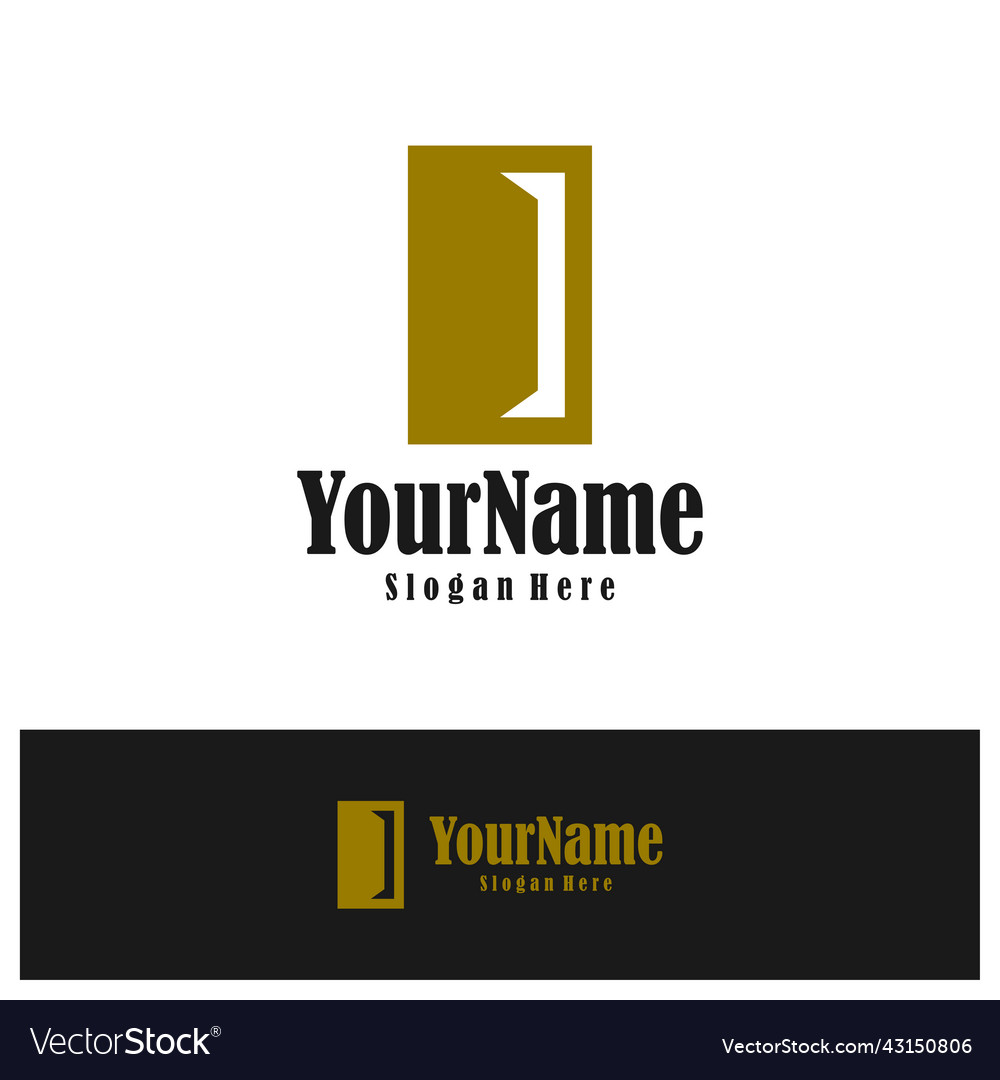 Door logo design template concept Royalty Free Vector Image