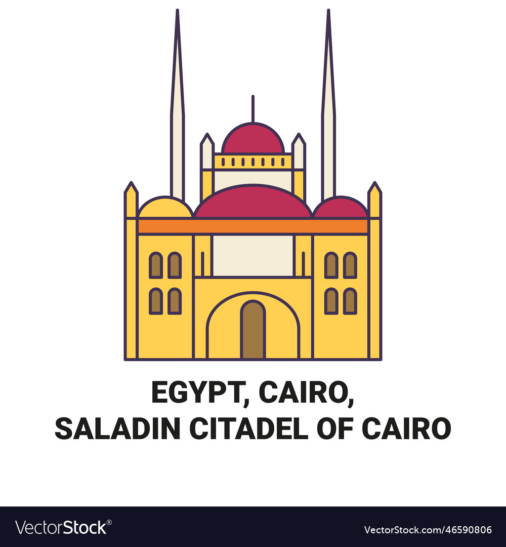 Egypt cairo saladin citadel of travel Royalty Free Vector