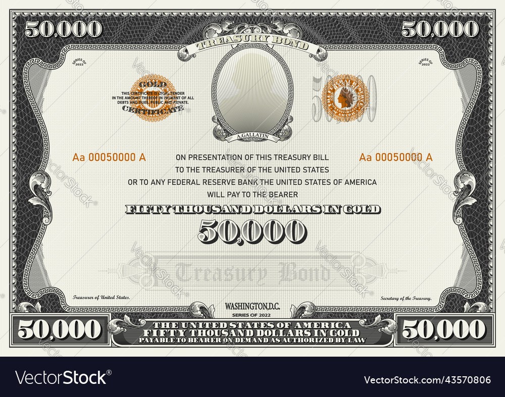 fictitious-us-50000-dollars-treasury-bond-gray-vector-image