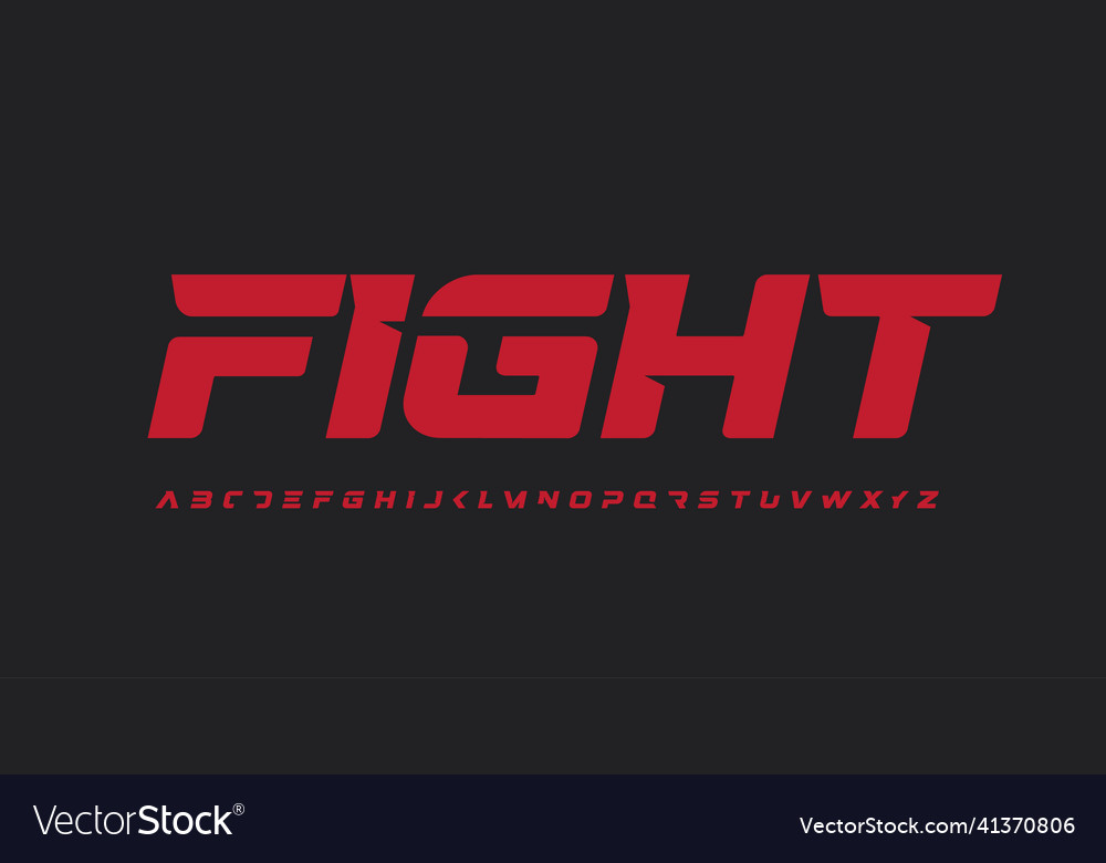 Fight Font Battle Alphabet Strike Letters Modern Vector Image