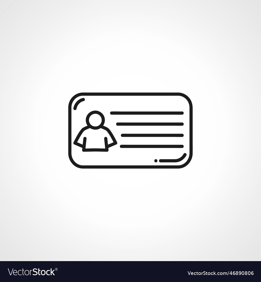 Id card outline icon identificationlinear card Vector Image