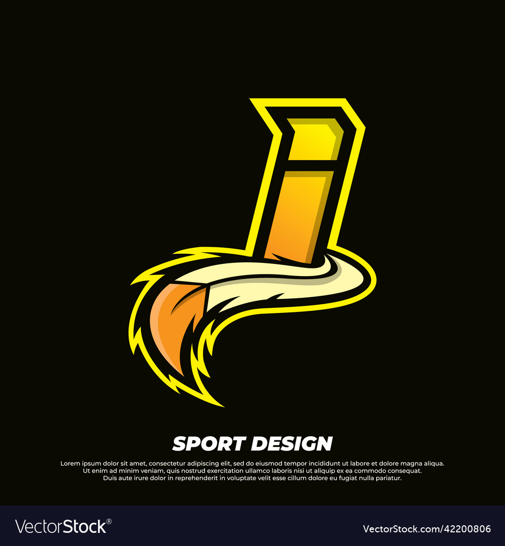 Letter i esport design template with indian fur Vector Image