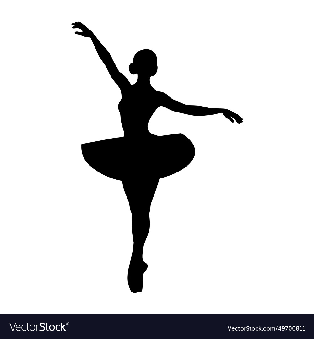 Beautiful ballet dancer is posing silhouette Vector Image