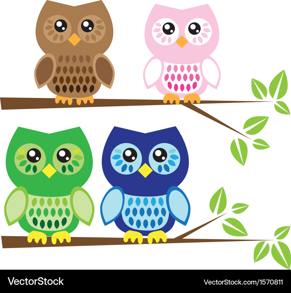 Cute owls Royalty Free Vector Image - VectorStock