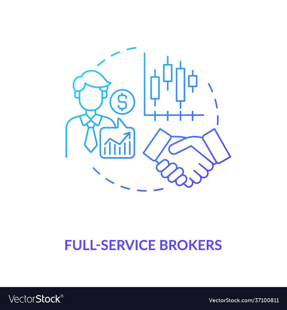 Full Service Brokers Concept Icon Royalty Free Vector Image