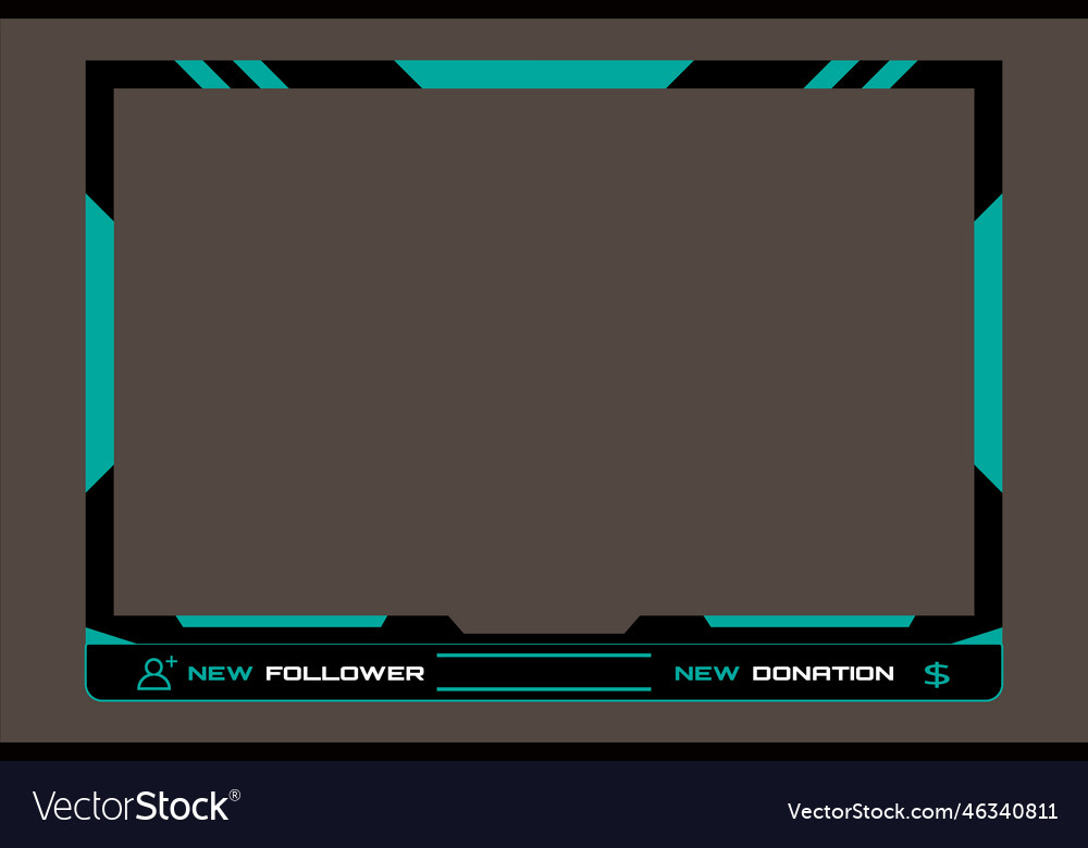 Gaming overlay and twitch overlay Royalty Free Vector Image