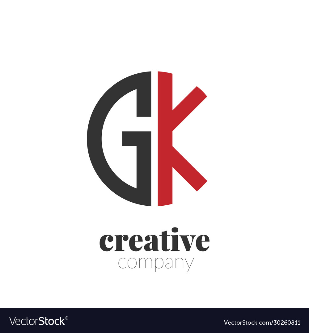 Initial letter gk creative elegant circle logo Vector Image