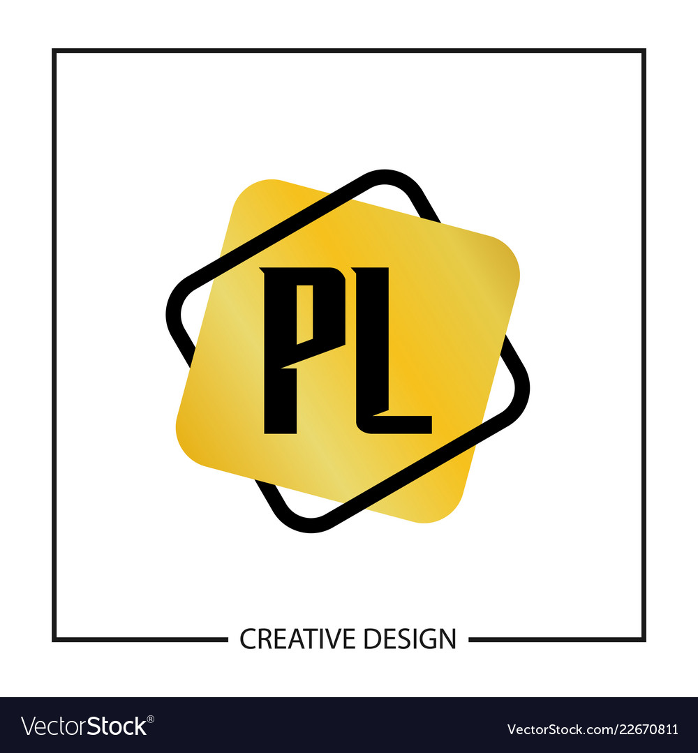 Initial letter pl logo template design Royalty Free Vector