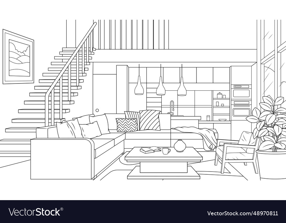 Interior design Royalty Free Vector Image - VectorStock