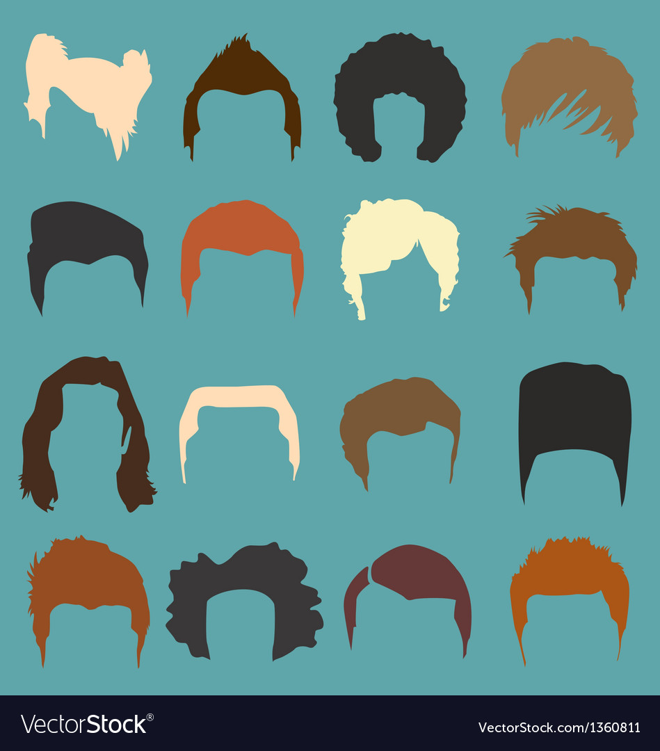 Mens hairdo styles in color Royalty Free Vector Image Mens hairdo styles in color Royalty Free Vector Image