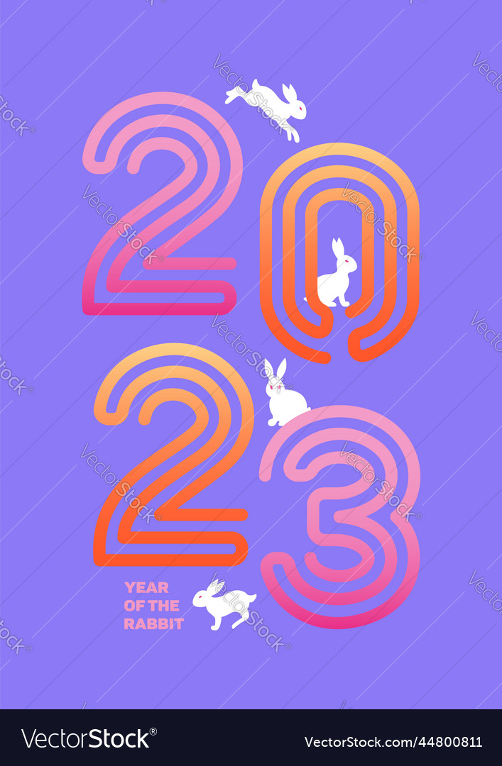 Rabbits symbol of chinese new year 2023 jump Vector Image