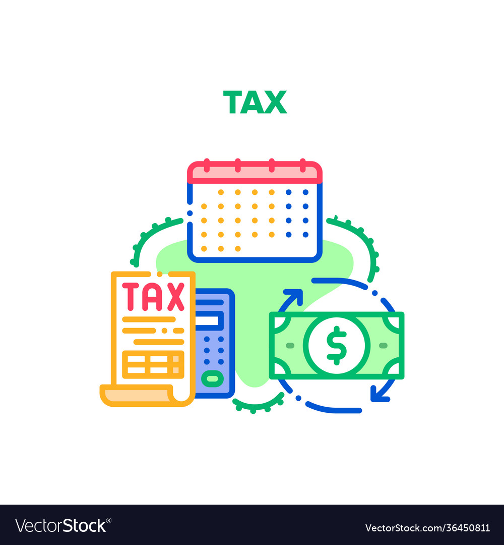 Tax Payment Concept Color Royalty Free Vector Image