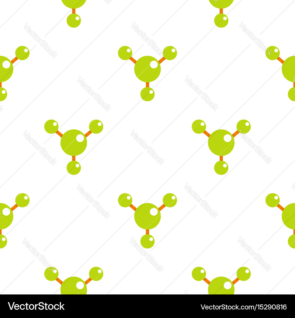 Abstract green molecules pattern flat Royalty Free Vector