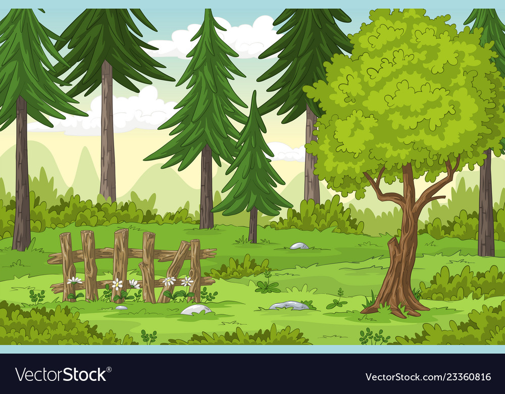 Cartoon summer landscape Royalty Free Vector Image