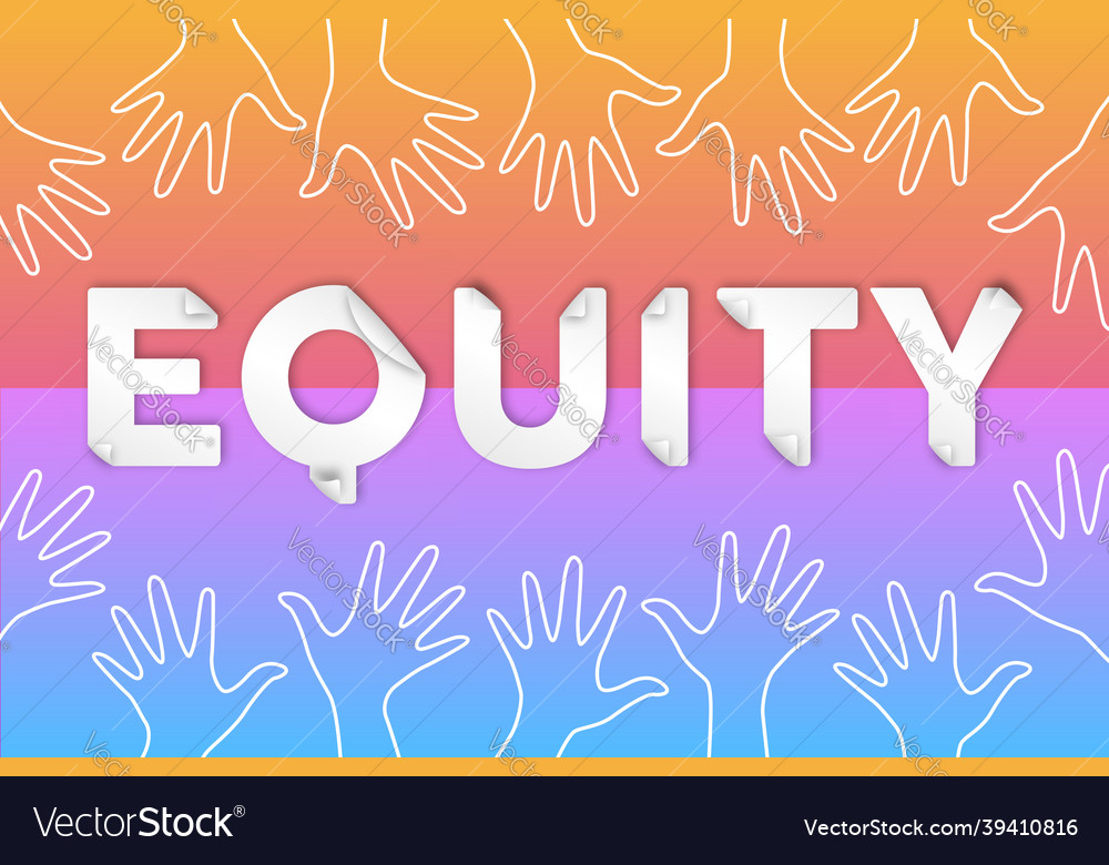 Equity concept people hand team doodle cartoon Vector Image