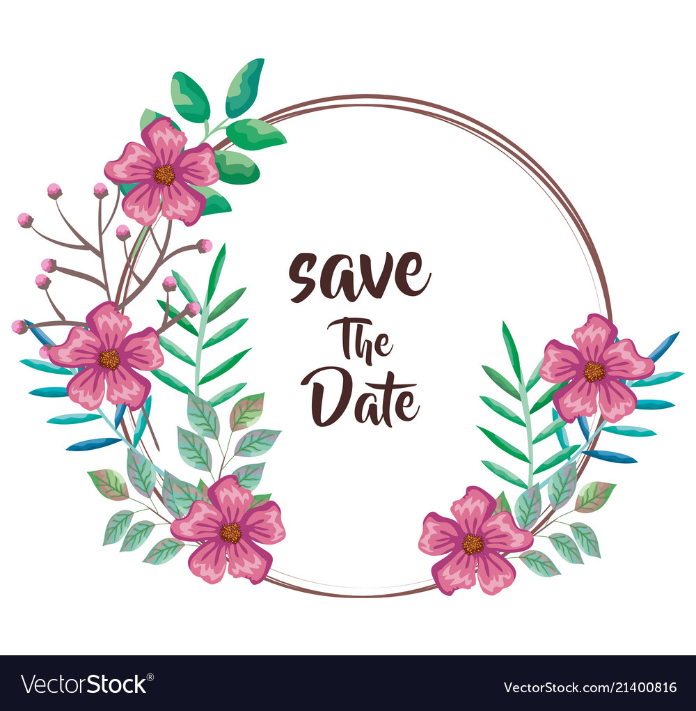 Save the date circular frame Royalty Free Vector Image