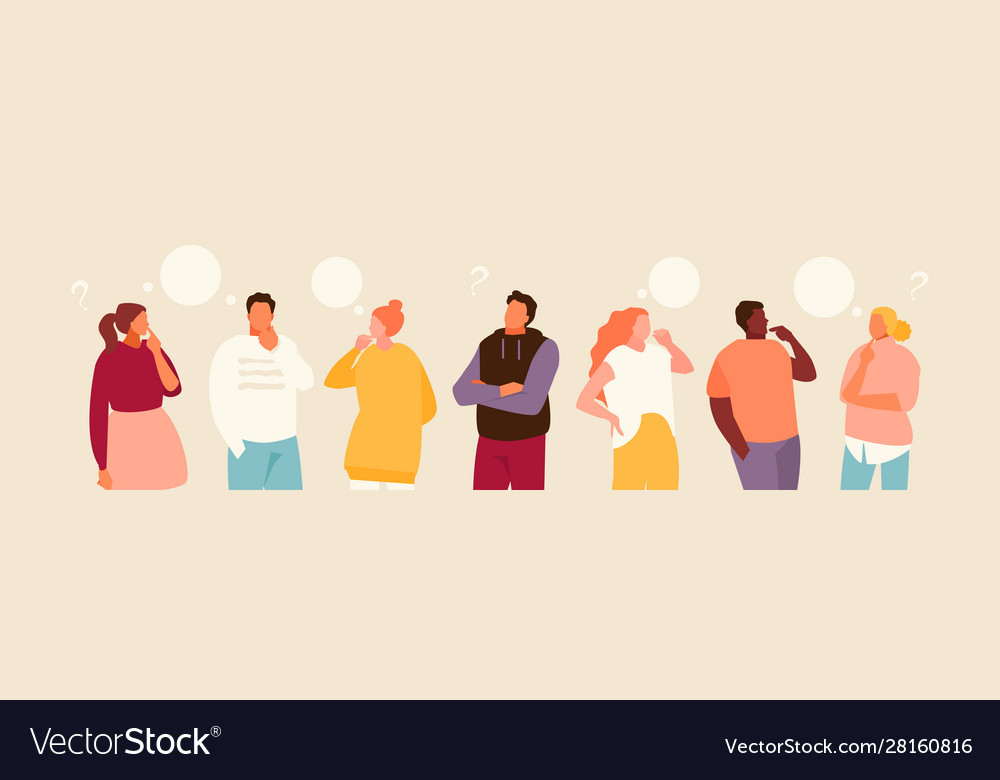 Thinking people group Royalty Free Vector Image