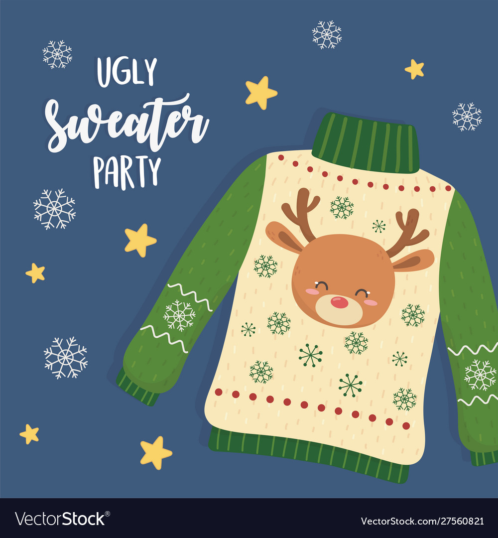 Christmas ugly sweater party with deer head