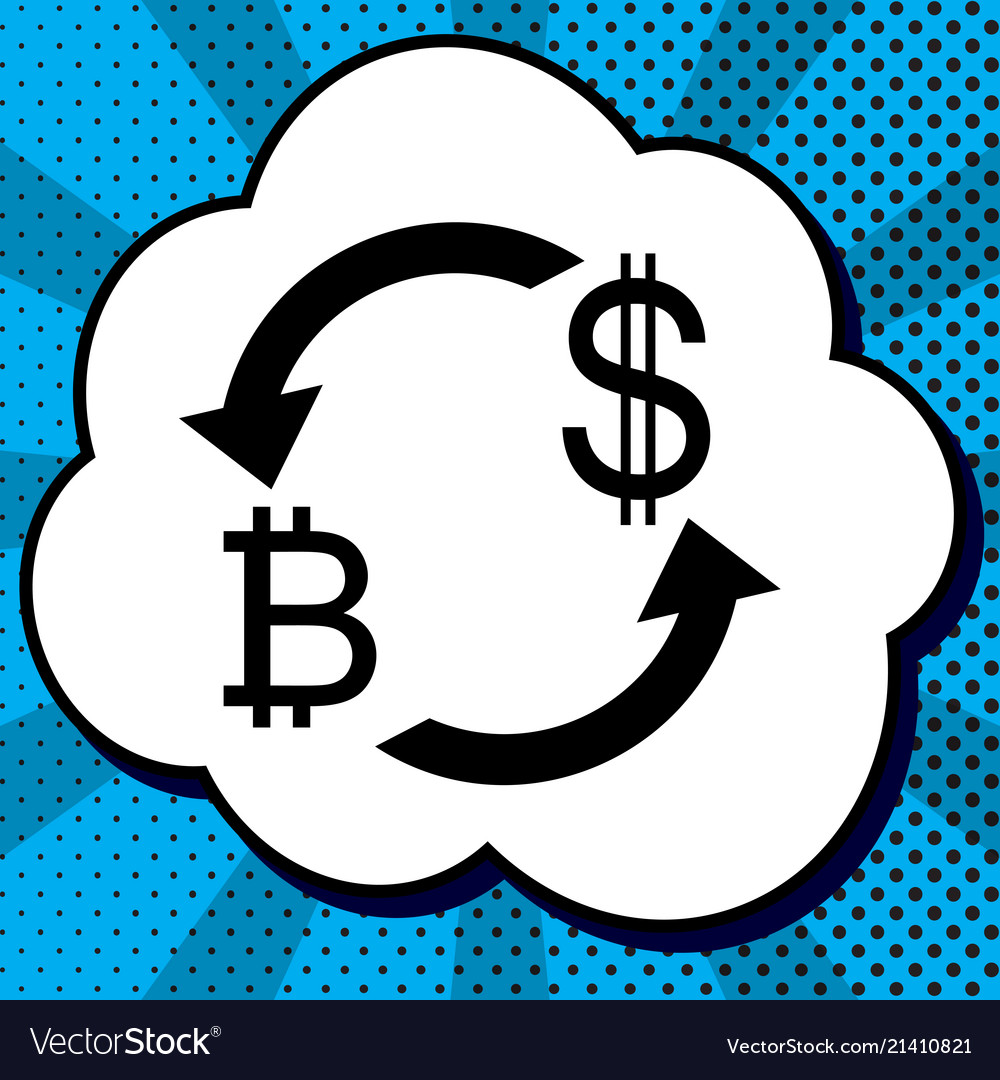 Currency Exchange Sign Bitcoin And Us Dollar Vector Image