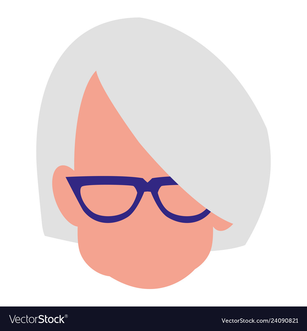 Cute Grandmother Head Avatar Character Royalty Free Vector