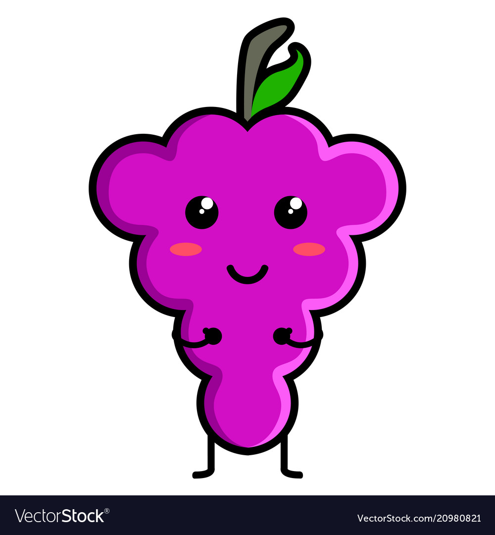 Cute Grapes Emoticon Royalty Free Vector Image