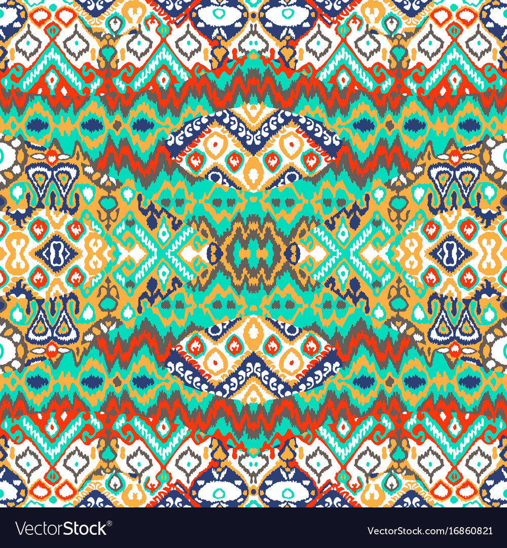 Ethnic bohemian arabesque pattern zigzag Vector Image