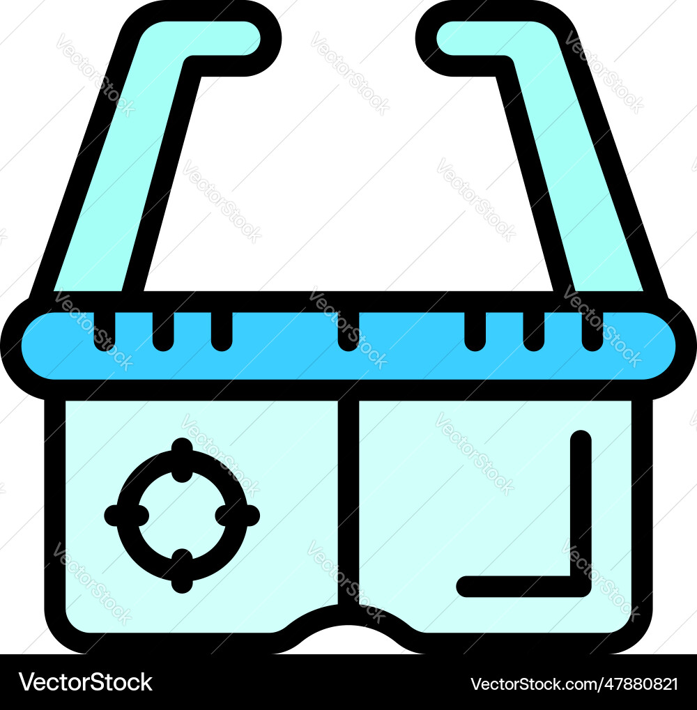 Futuristic vr glasses icon flat Royalty Free Vector Image