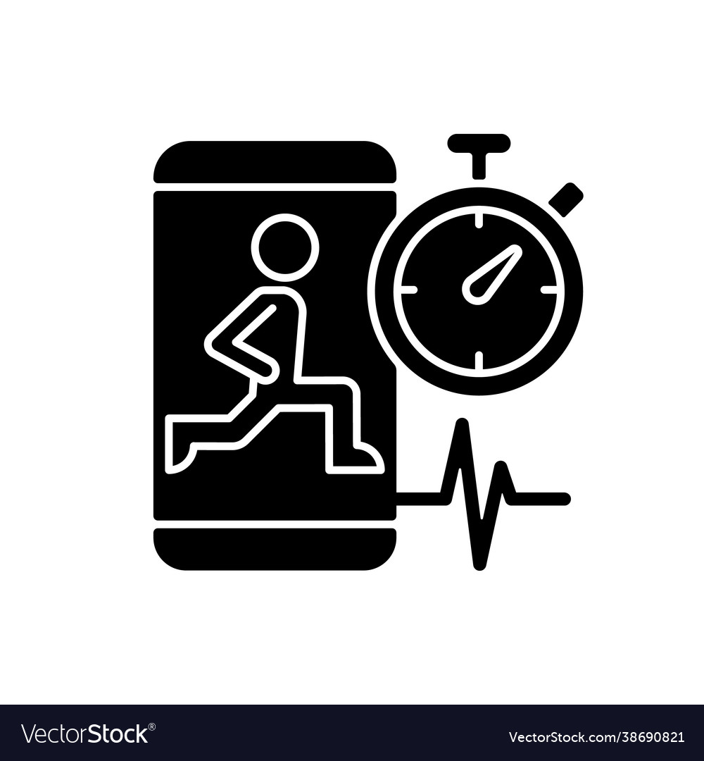 High intensity and intervals workout black glyph Vector Image