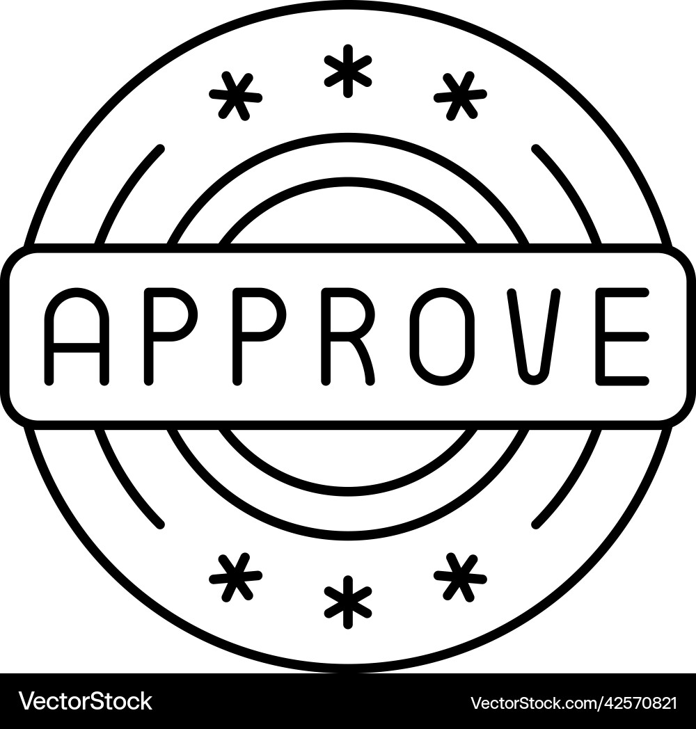 Quality approve line icon Royalty Free Vector Image