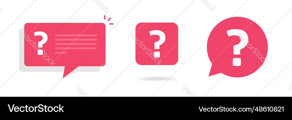Question mark icon red graphic simple image ask Vector Image