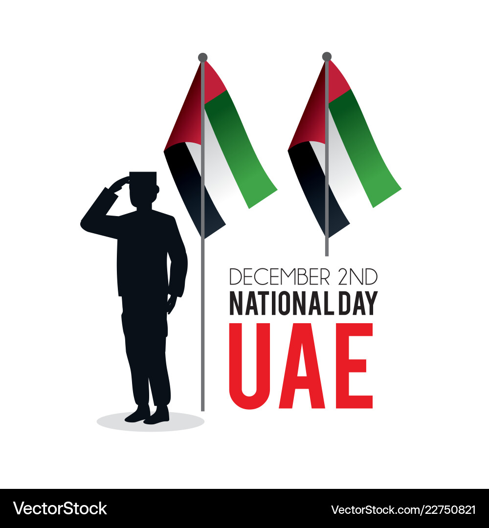 Soldier with uae flag to partiotic celebration Vector Image